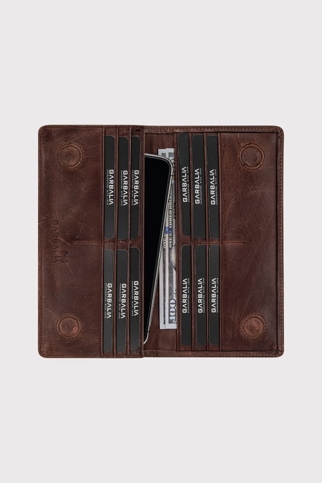 Zoozie Bags Cartera de Hombre Piel Auténtica Marrón Lujo Elegante Medidas 10x3x19 cm Ideal Regalo